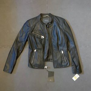 Andrew Marc Felicity Moto Leather Jacket